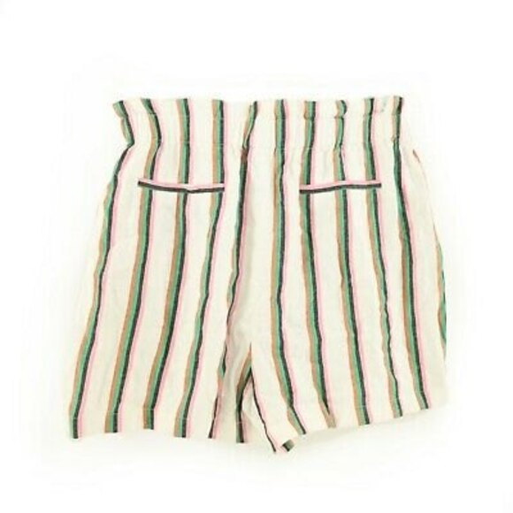 Halogen Paperbag Shorts Size XL Tie Waist Striped Dune White Multi EUC  A1 - Picture 5 of 6